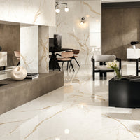 Marvel Shine Marble Look TIle - Calacatta Prestigio - 750 x 1500 - Lappato