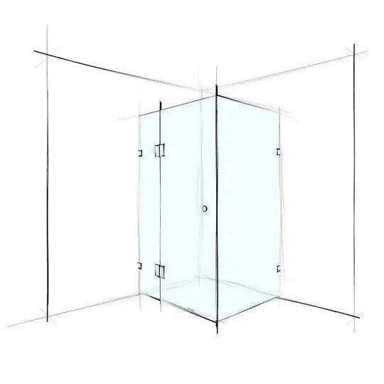 Custom Frameless Square Corner Set-In Shower Screen