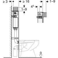 Alpha12 Mid Level Concealed Cistern - with Adjustable Flush Pipe for BTW Pans