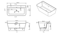 Hazel VX41-1700 Freestanding Stone Bath