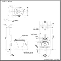 Le Muse Wall Hung Toilet with Invisible Fixing Kit