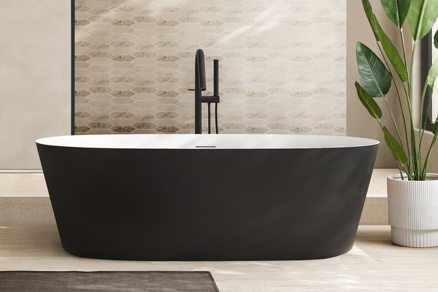 Elinea Black Freestanding Bath