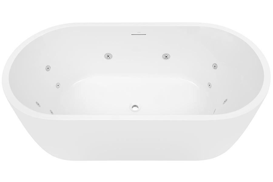 Elisi 12 Jet Freestanding Spa Bath with Integrated Overflow