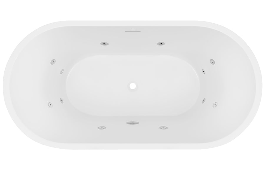 Elisi 12 Jet Freestanding Spa Bath with Integrated Overflow