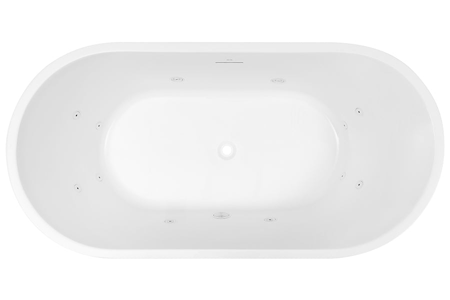 Elisi 12 Jet Freestanding Spa Bath with Integrated Overflow
