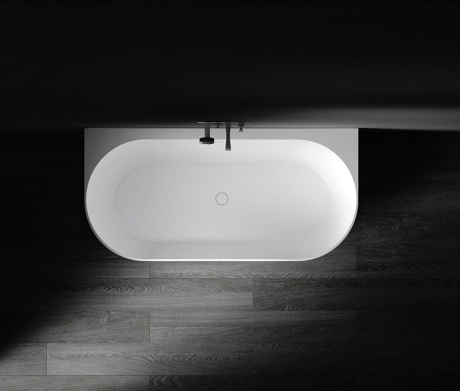 Eleni VX105-1700 Back to Wall Stone Bath