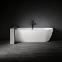 Eleni Back To Wall Stone Bath - Left