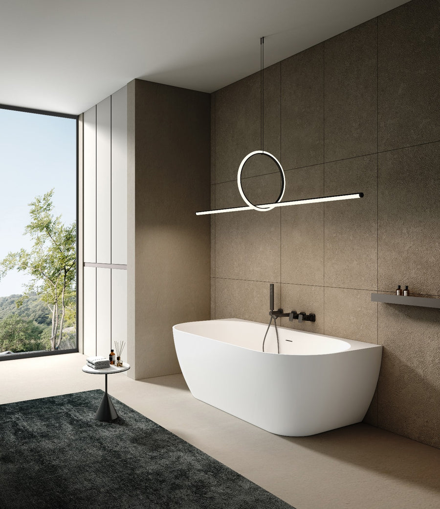 Eleni VX105-1700 Back to Wall Stone Bath