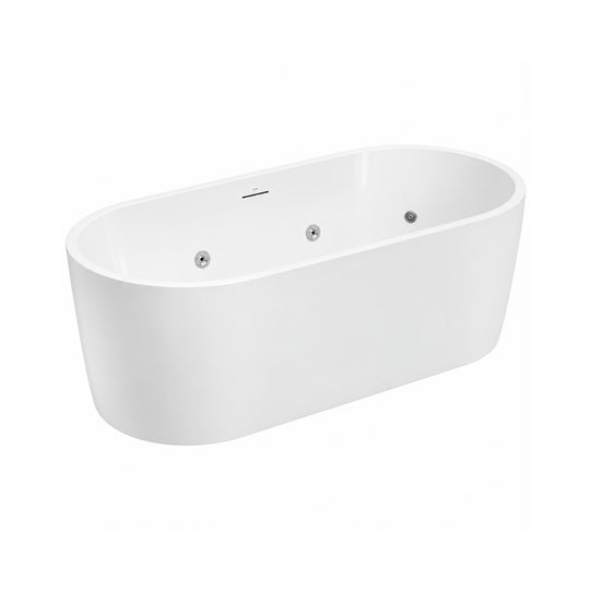 Elisi 12 Jet Freestanding Spa Bath with Integrated Overflow