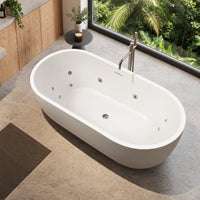 Elisi 12 Jet Freestanding Spa Bath with Integrated Overflow