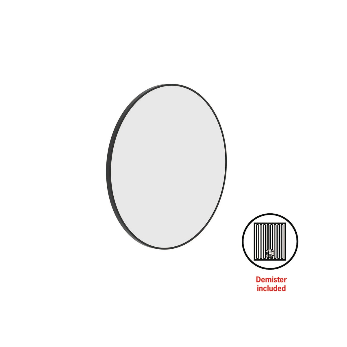 Georgia 600mmØ Round Framed Mirror with Mirror Demister