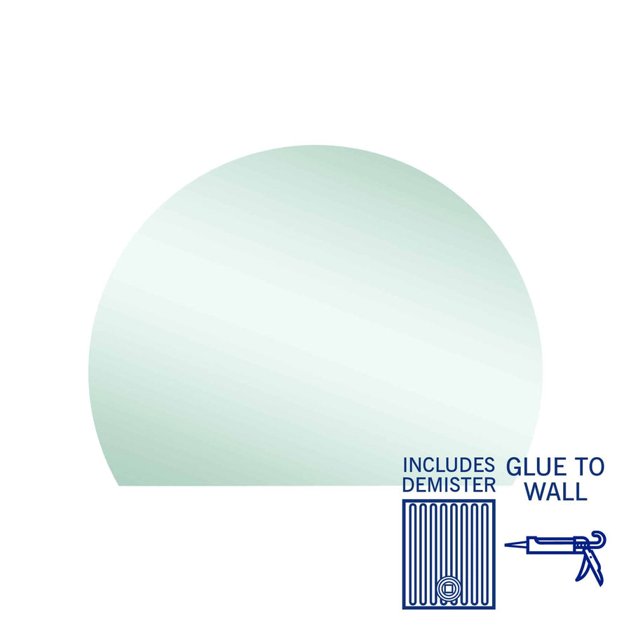 Hamilton D Shaped Polished Edge Mirror with Demister