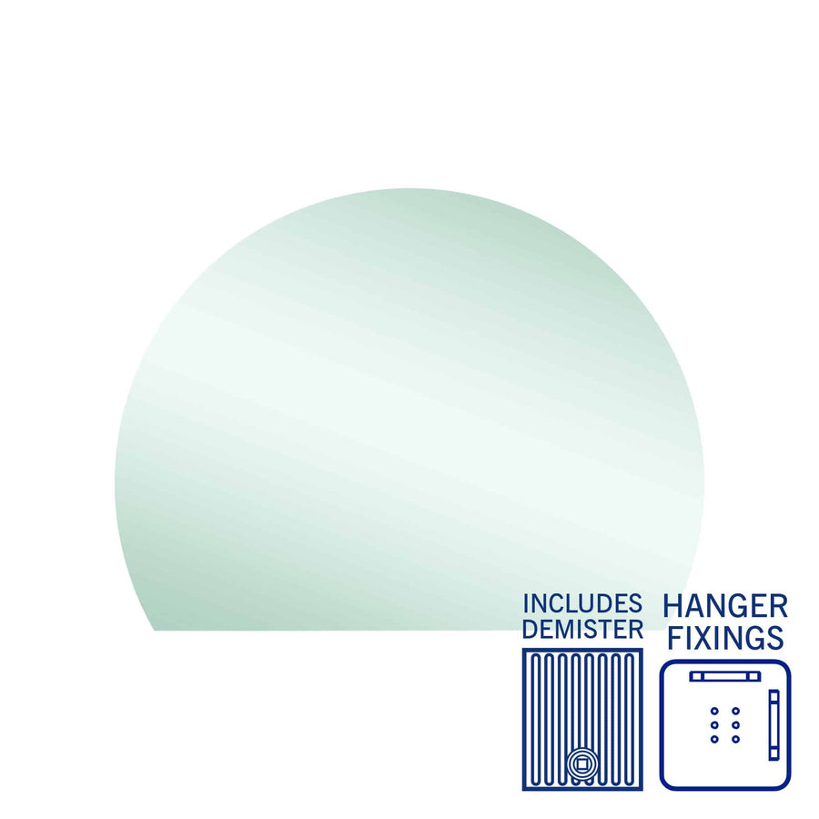 Hamilton D Shaped Polished Edge Mirror with Demister