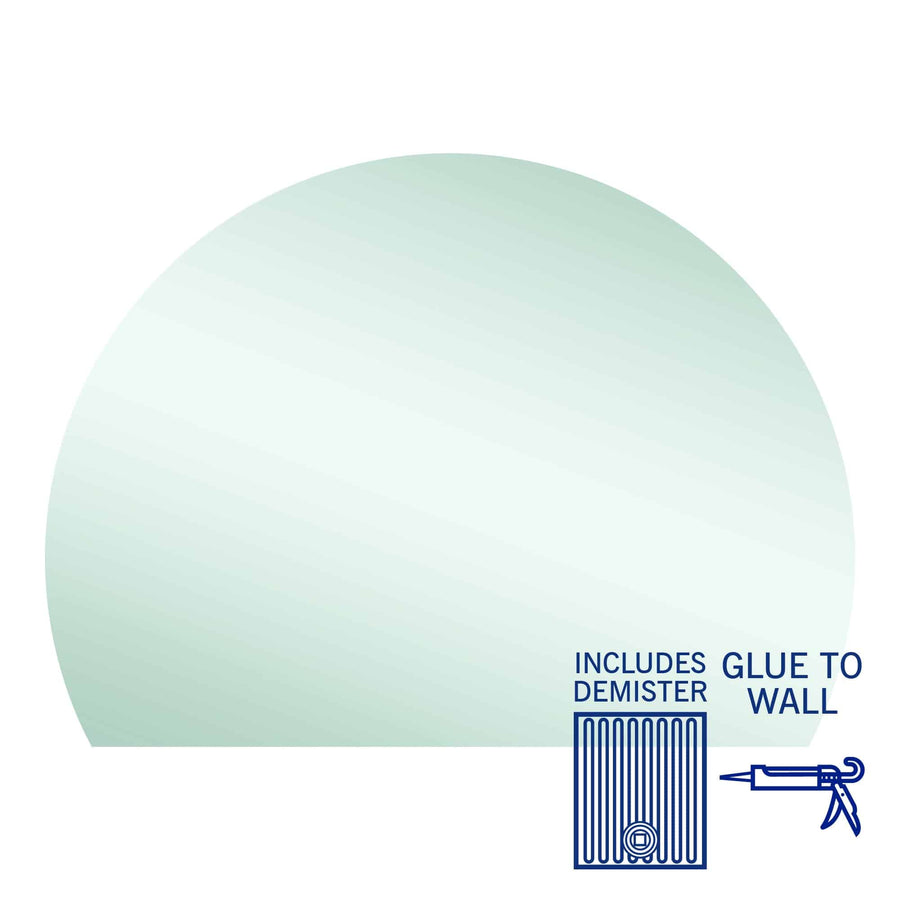 Hamilton D Shaped Polished Edge Mirror with Demister