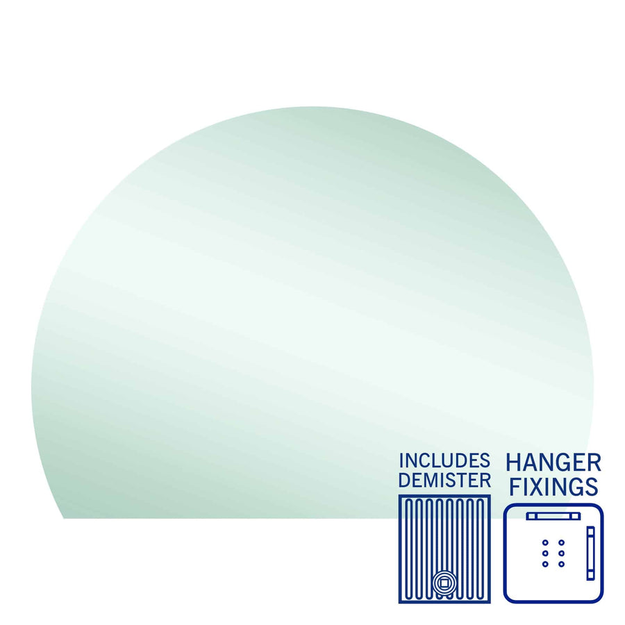 Hamilton D Shaped Polished Edge Mirror with Demister