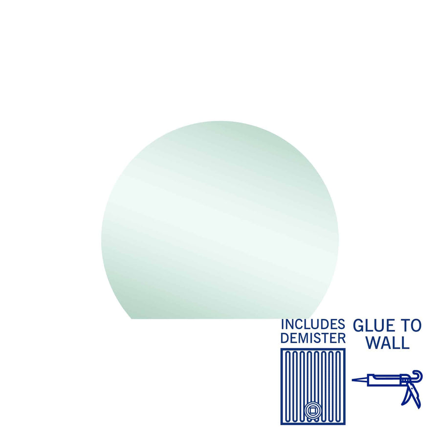 Hamilton D Shaped Polished Edge Mirror with Demister