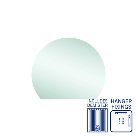 Hamilton D Shaped Polished Edge Mirror with Demister