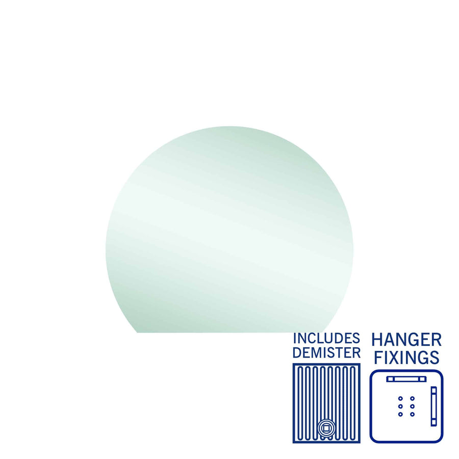 Hamilton D Shaped Polished Edge Mirror with Demister