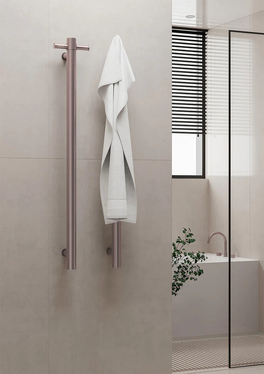 Heated Vertical Towel Rail Brushed