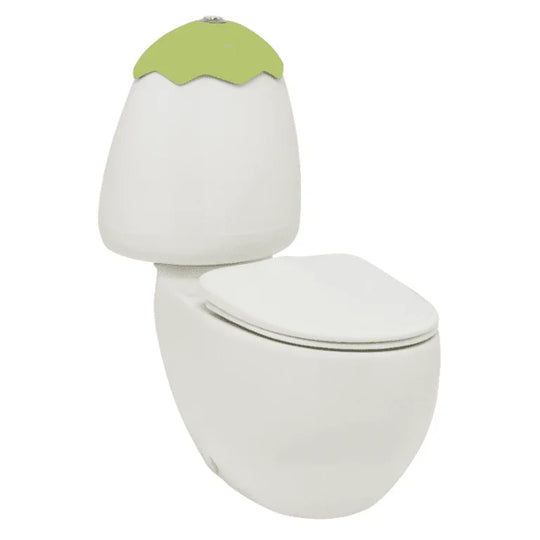 Egg Junior Close Coupled Suite, Kiwi Cistern Lid, Standard Pan Connector