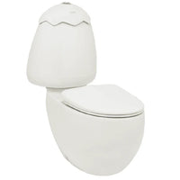 Egg Junior Close Coupled Suite, Kiwi Cistern Lid, Standard Pan Connector