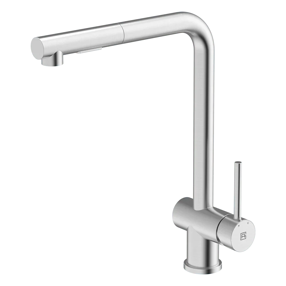 304 Square Neck Dual Spray Pull Out Kitchen Mixer