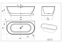 Ellips Acrylic Back To Wall Bathtub