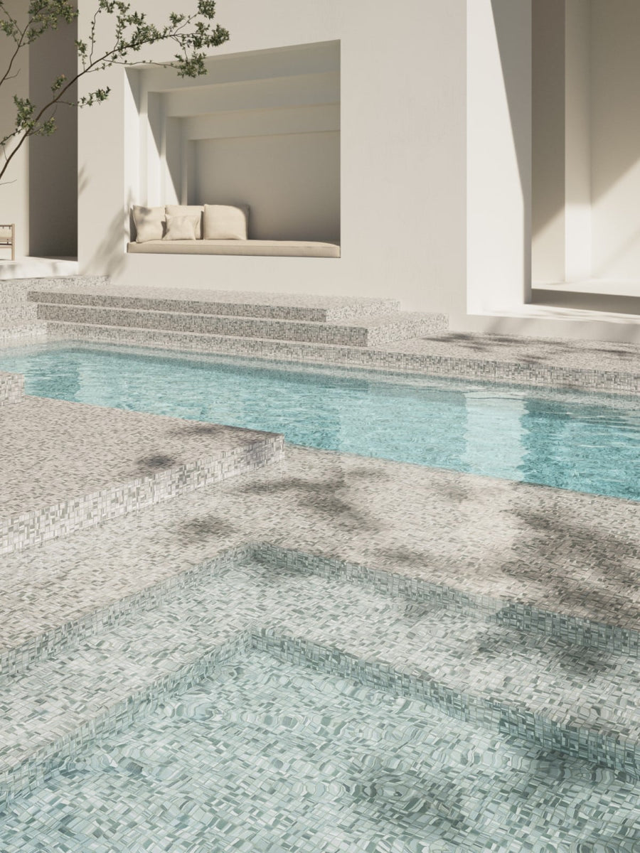 Aquarelle Layers Mosaic Pool Tile