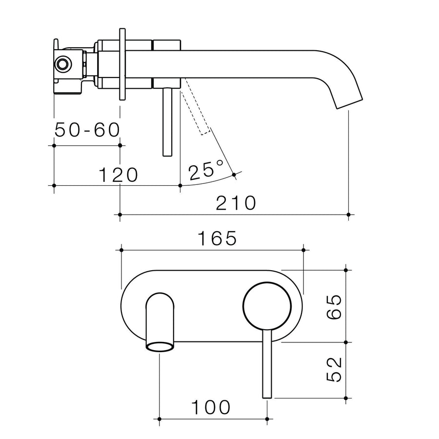 Liano II 210mm Wall Basin / Bath Mixer Round Cover Plate