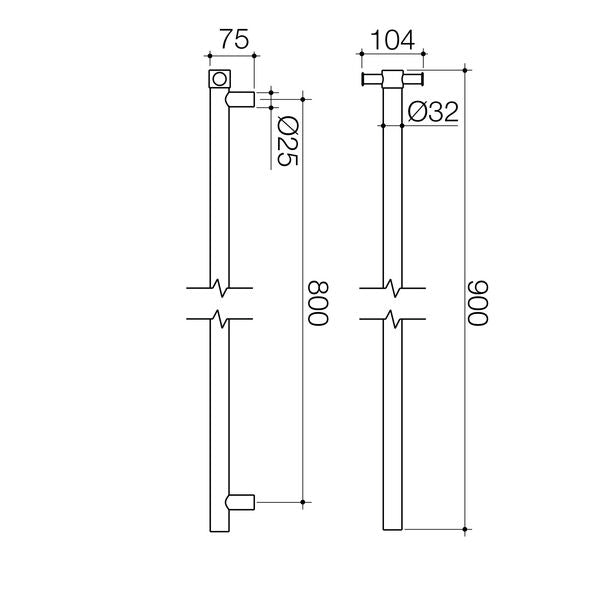 Liano II Heated Vertical Towel Rail
