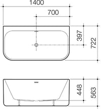 Luna Back To Wall Freestanding Bathtub