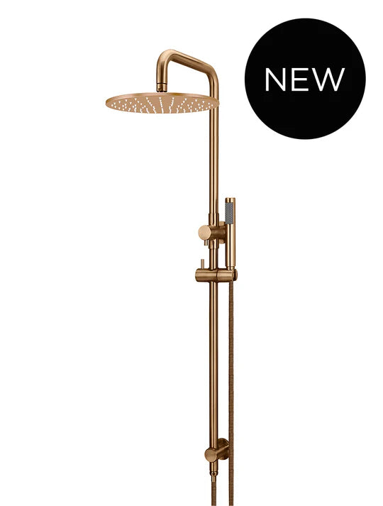 Round Combination Shower Rail, 300/200mm Rose, Single Function Hand Shower