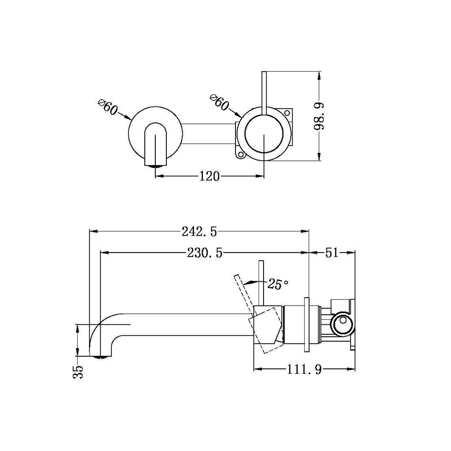 Mecca Wall Basin Mixer