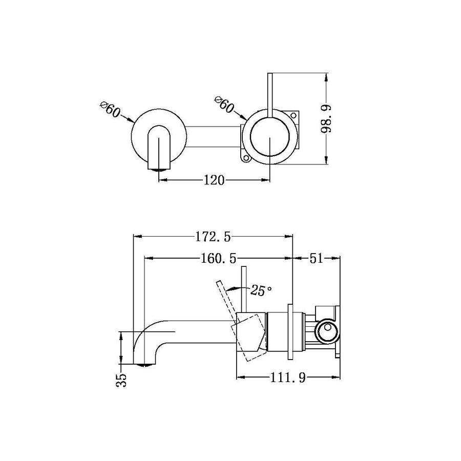 Mecca Wall Basin Mixer