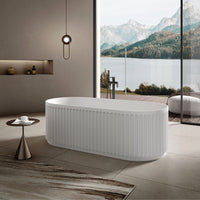 Monroe Freestanding Fluted Stone Bath