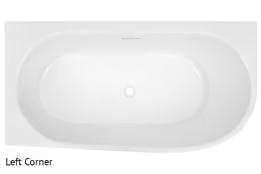 Natalia 1500 Back-To-Corner Freestanding Bath wth Integrated Overflow