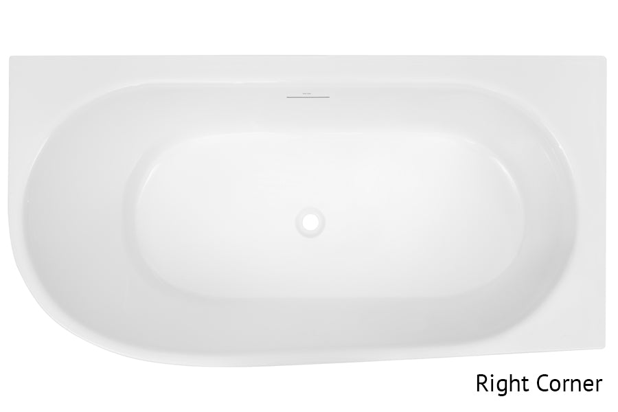 Natalia 1500 Back-To-Corner Freestanding Bath wth Integrated Overflow