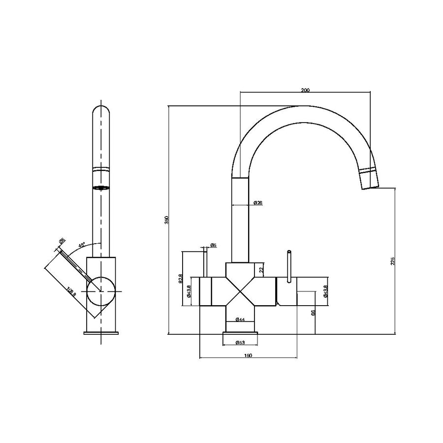 Mecca 3 Way Filtered Mixer Tap