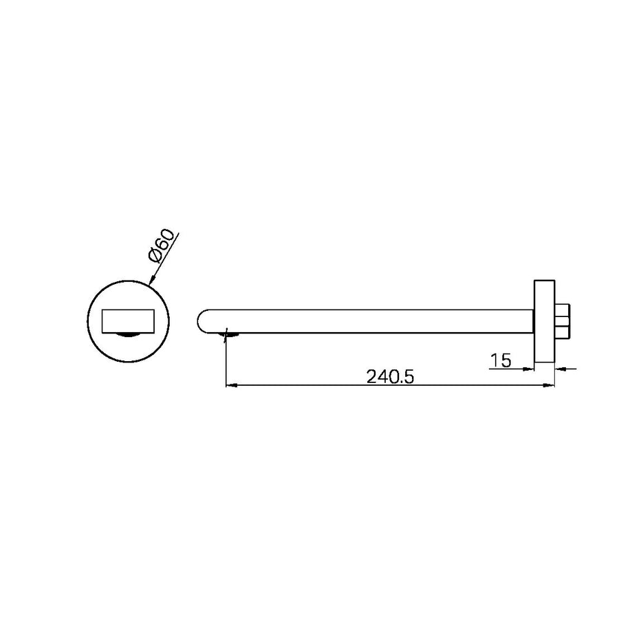 Bianca Fixed Bath Spout Only 200mm