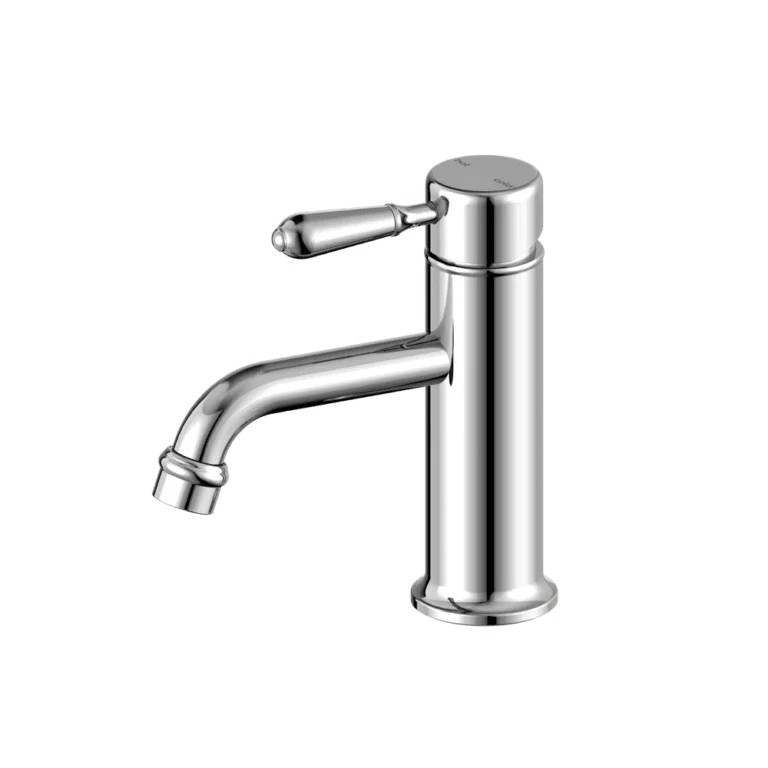 York Straight Basin Mixer With Metal Lever