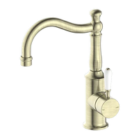 York Basin Mixer Hook Spout With White Porcelain Lever