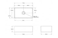 Novi 75 X 46 Fine Fireclay Gloss White Butler Sink