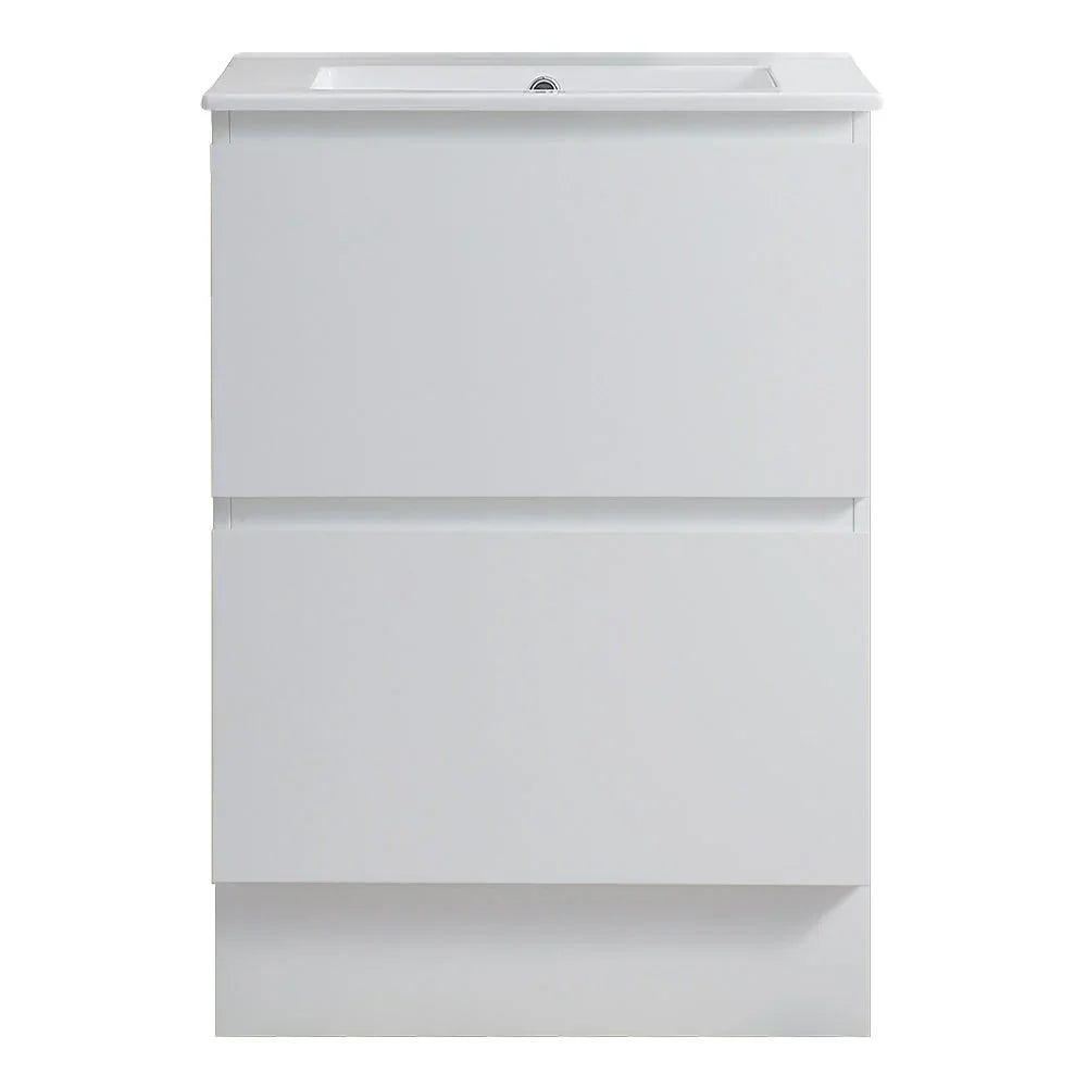 Pure Bianco Slim 600 Floor Cabinet 2 Drawer with Ceramic Top