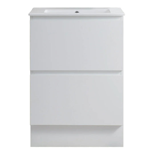 Pure Bianco Slim 600 Floor Cabinet 2 Drawer with Ceramic Top