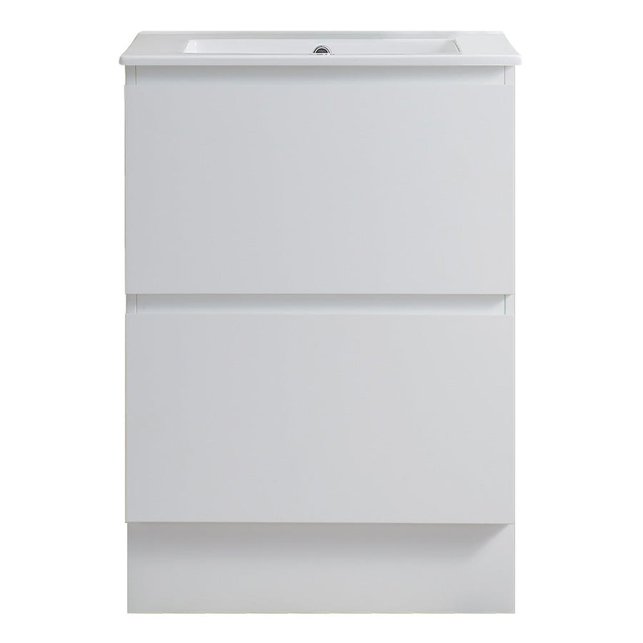 Pure Bianco Slim 600 Floor Cabinet 2 Drawer with Ceramic Top