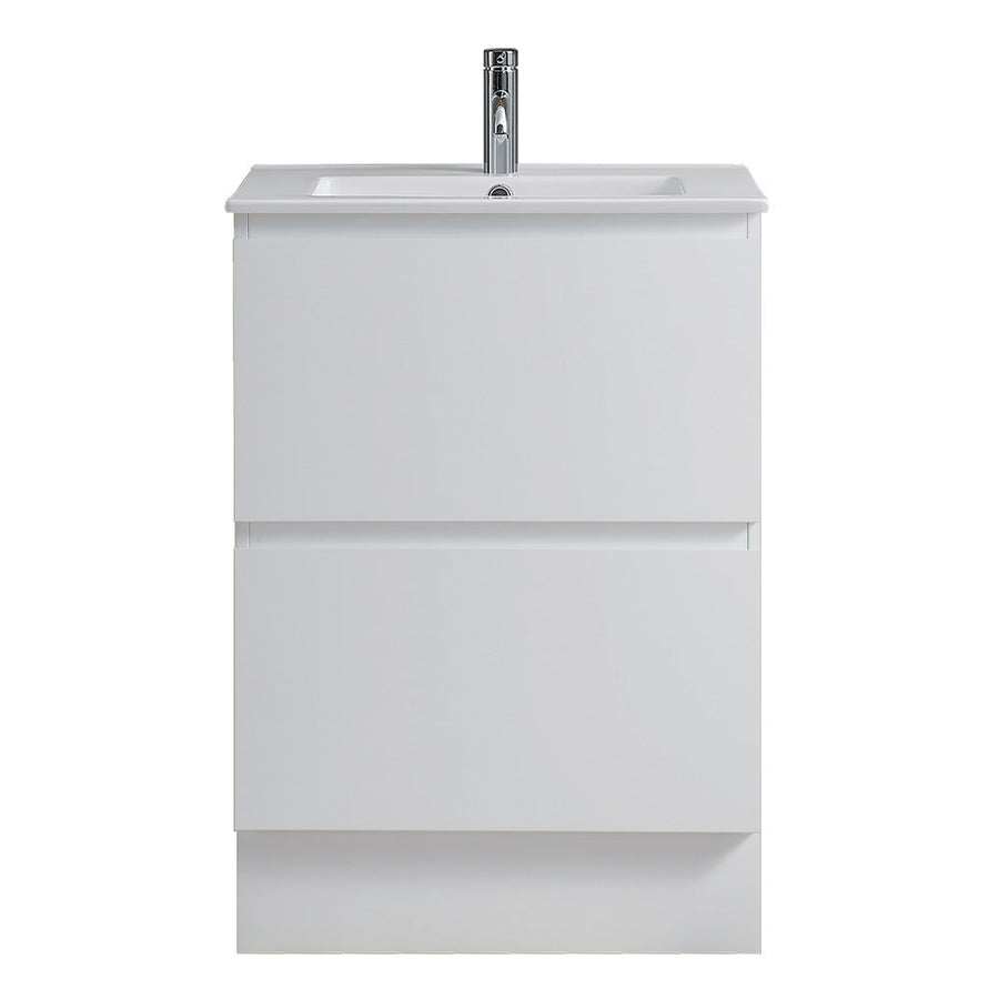 Pure Bianco Slim 600 Floor Cabinet 2 Drawer with Ceramic Top