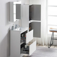 Pure Bianco Slim 600 Floor Cabinet 2 Drawer with Ceramic Top
