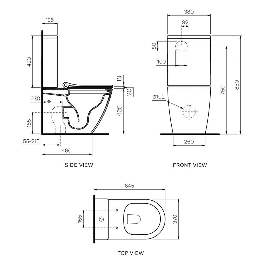 Ellisse II Wall Faced Suite Rimless (including Pressalit Seat)