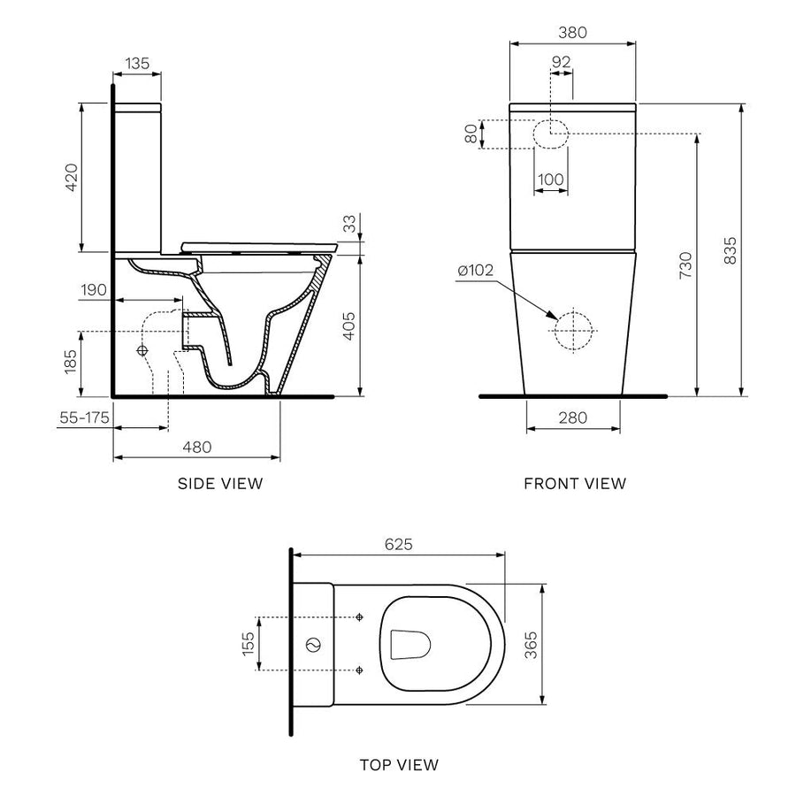 Linfa Wall Faced Rimless Toilet Suite