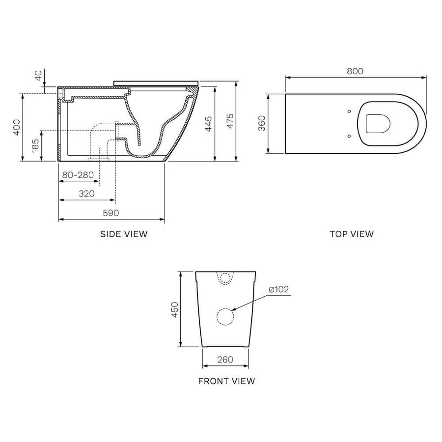Ellisse Accessible Wall Faced Pan Rimless (Including Seat)